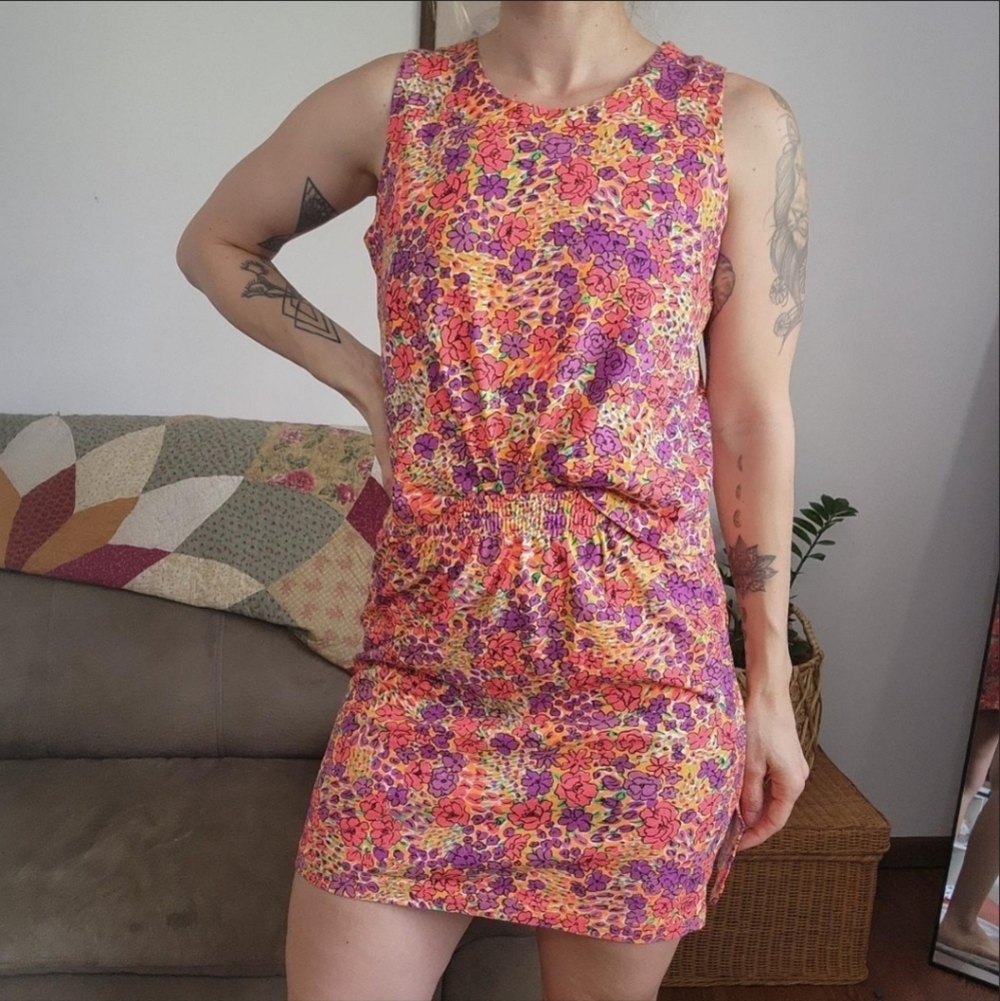 Vintage Floral Mini Skirt Set Size Medium